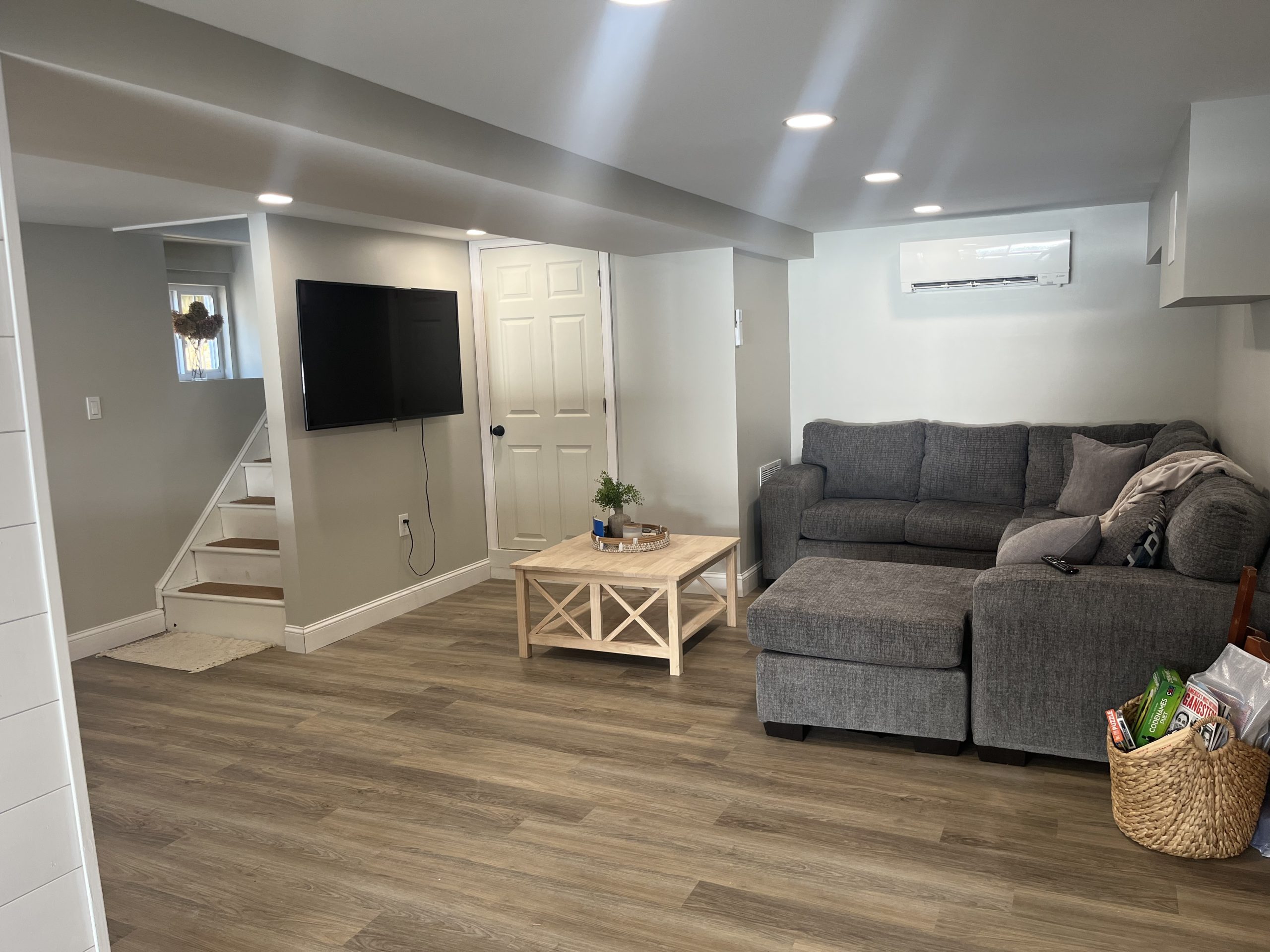 Finished basement remodel Premier Basement Solutions CT